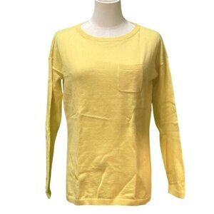 Talbots Petites Cotton/Wool Blend Canary Yellow Pullover Sweater Size S/P